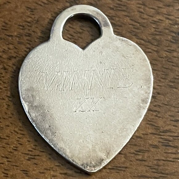 Tiffany & Co. 925 Sterling Silver 21 mm Heart Tag Charm Pendant Necklace NINO XX - Picture 4 of 8